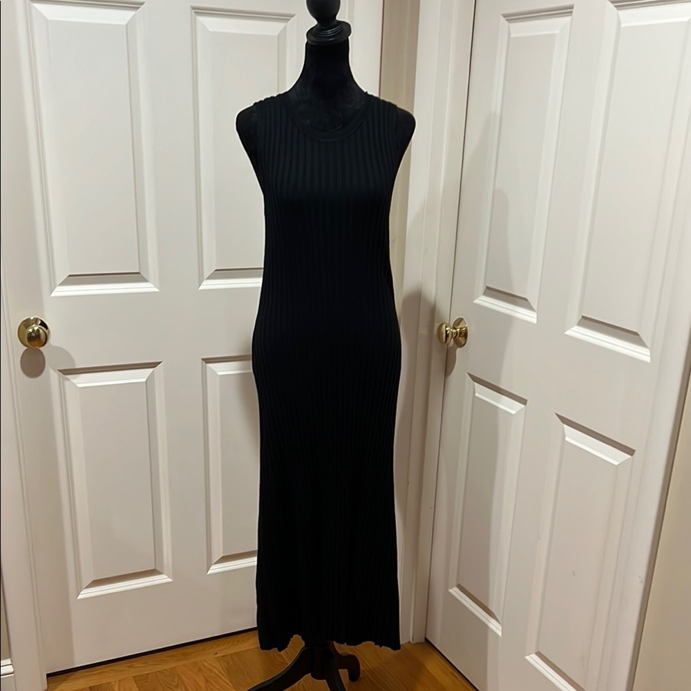 a new day, woman’s, black, ribbed, sleeveless, ankle length, dress. Size XL.